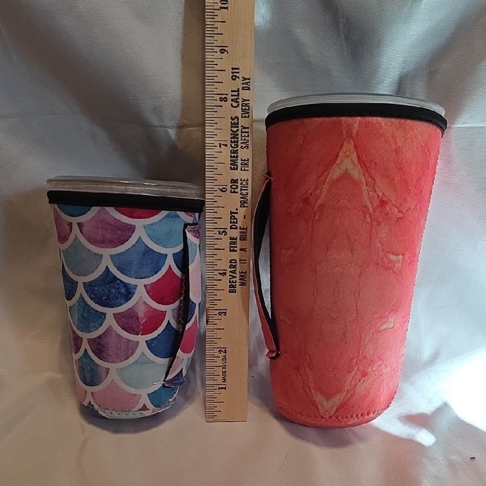 Colorful Insulated Tumbler Sleeves Set With Handles - Mefium & Large
